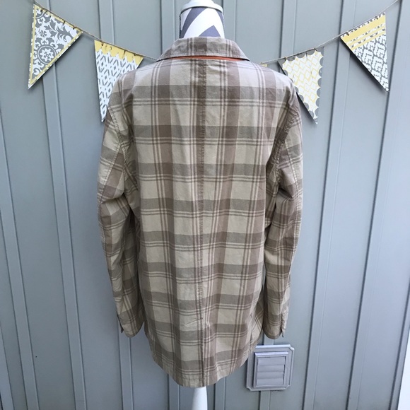Fossil Men’s Tan & Brown Plaid “Silver Lining” Jacket Size Large - Picture 4 of 8